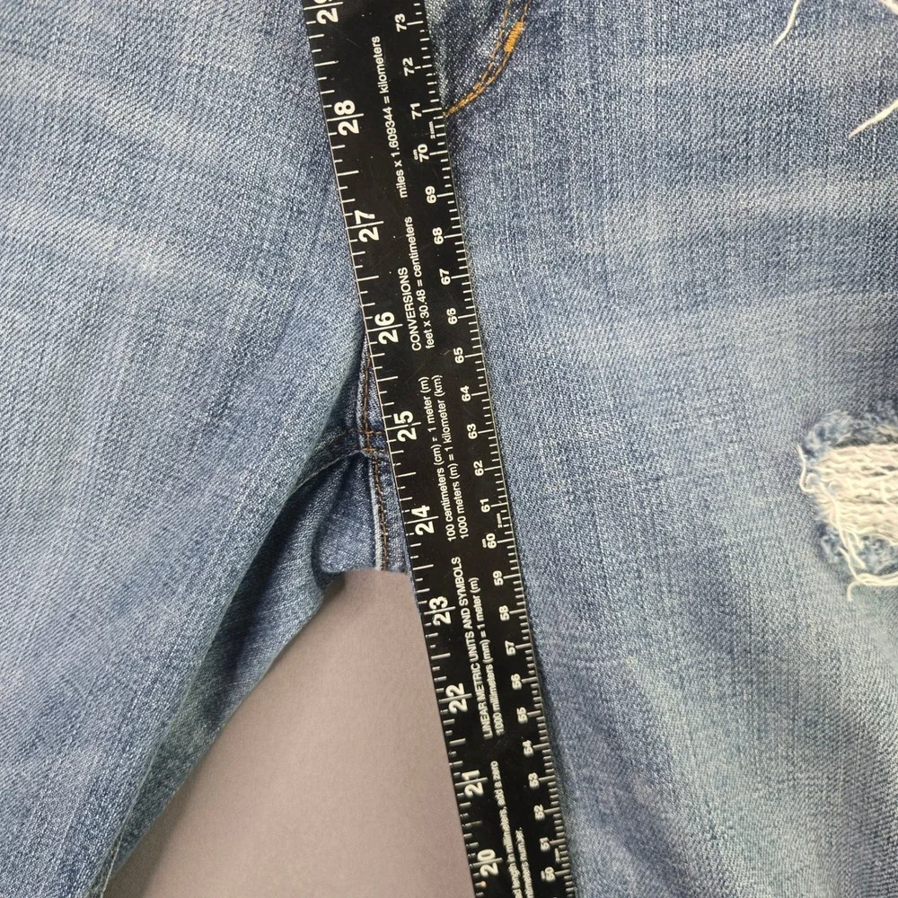 Joe's Jeans Slim Crop Distressed Denim 31 Blue Ripped Frayed Hem Light Wash
